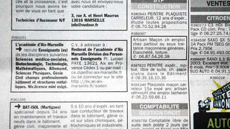 A Marseille, l'académie recrute des profs par petites annonces A Marseille, l'académie recrute des profs par petites annonces