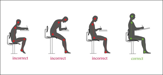 Six conseils pour vous aider à éviter les  mauvaises postures  devant votre ordinateur 