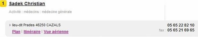 Ce médecin est vraiment dans l'annuaire ! Ce médecin est vraiment dans l'annuaire !