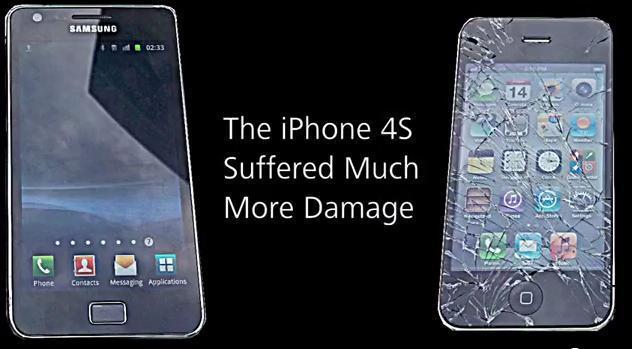 Crash test : Iphone 4S Vs Galaxy S2