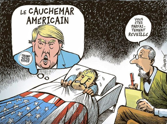 Le cauchemar américain. Dessin de Chapatte Le cauchemar américain. Dessin de Chapatte