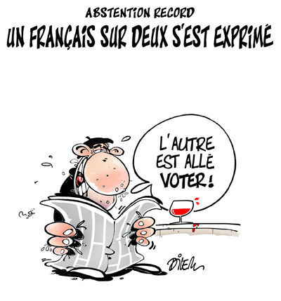 Plus d'un Français sur deux s'est exprimé (53,56%).  Les autres (46,44%) sont allés voter