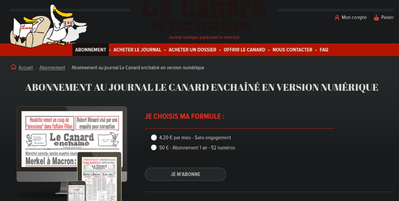 Le vénérable Canard Enchaîné propose enfin des abonnements numériques ! Le vénérable Canard Enchaîné propose enfin des abonnements numériques !