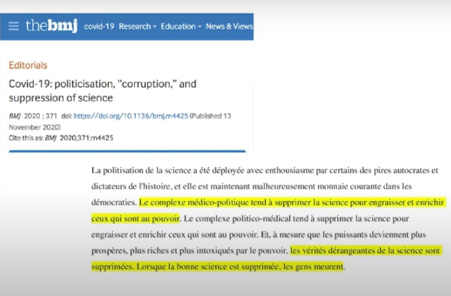 Ecrit noir sur blanc dans l'une des plus respectées publications médicales : le British Medecine Journal