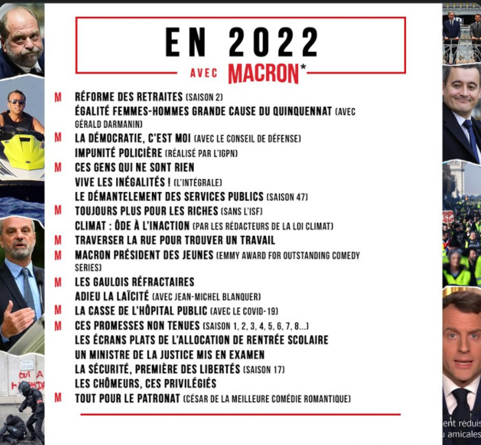 Le programme 2022 de Macron selon Attac. Mais ils n'ont  pas hâte. Moi non plus.