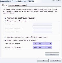 Entrez les adresses primaires et secondaire de OpenDNS comme dans l’image. Entrez les adresses primaires et secondaire de OpenDNS comme dans l’image.