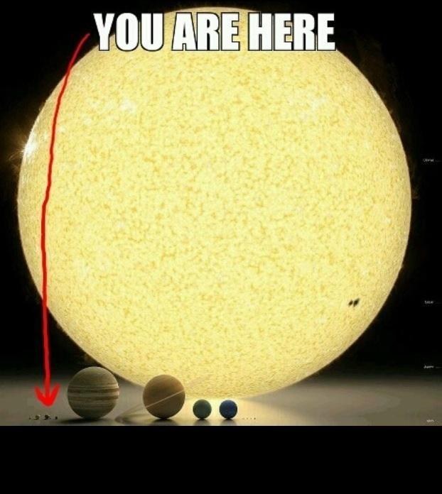 Comparées au soleil les autres planètes sont minuscules !