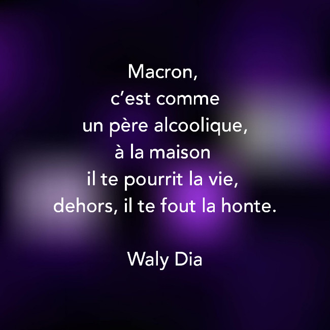 Une citation de Waly Dia, l'humoriste Une citation de Waly Dia, l'humoriste