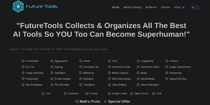 Le site de Matt Wolfe : une mine pour ceux qui s'intéressent à l'I.A Le site de Matt Wolfe : une mine pour ceux qui s'intéressent à l'I.A