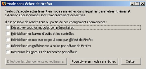 Firefox : Le Safe mode Firefox : Le Safe mode