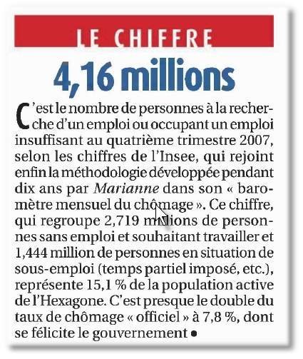 Les vrais chiffres du chômage Les vrais chiffres du chômage