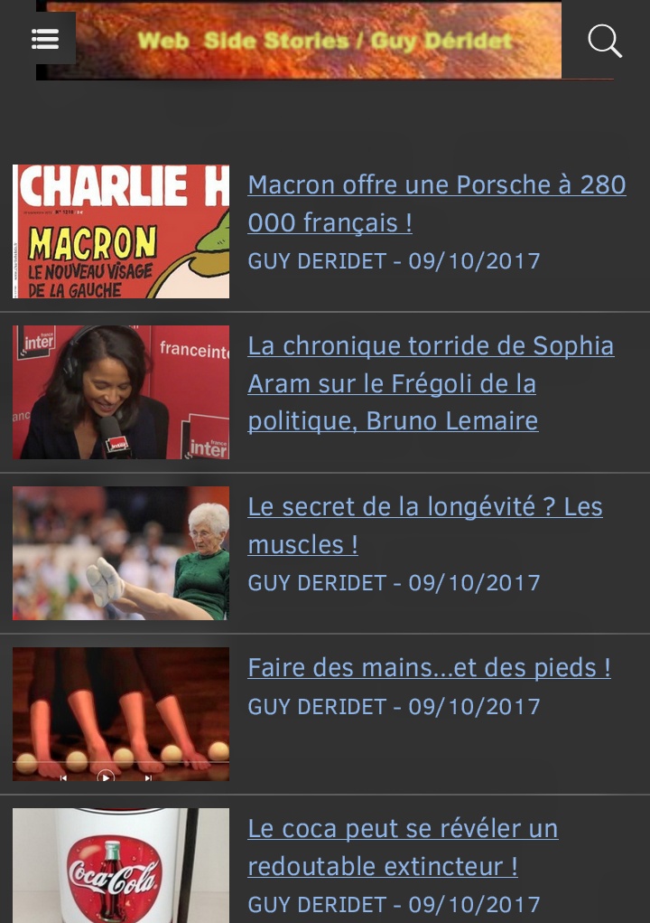 La même page d'accueil sur mon smartphone Android