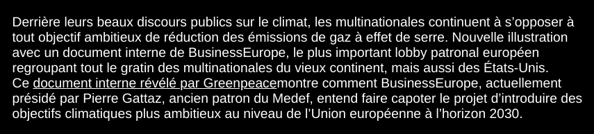 Comment les multinationales entravent toute action climatique sérieuse