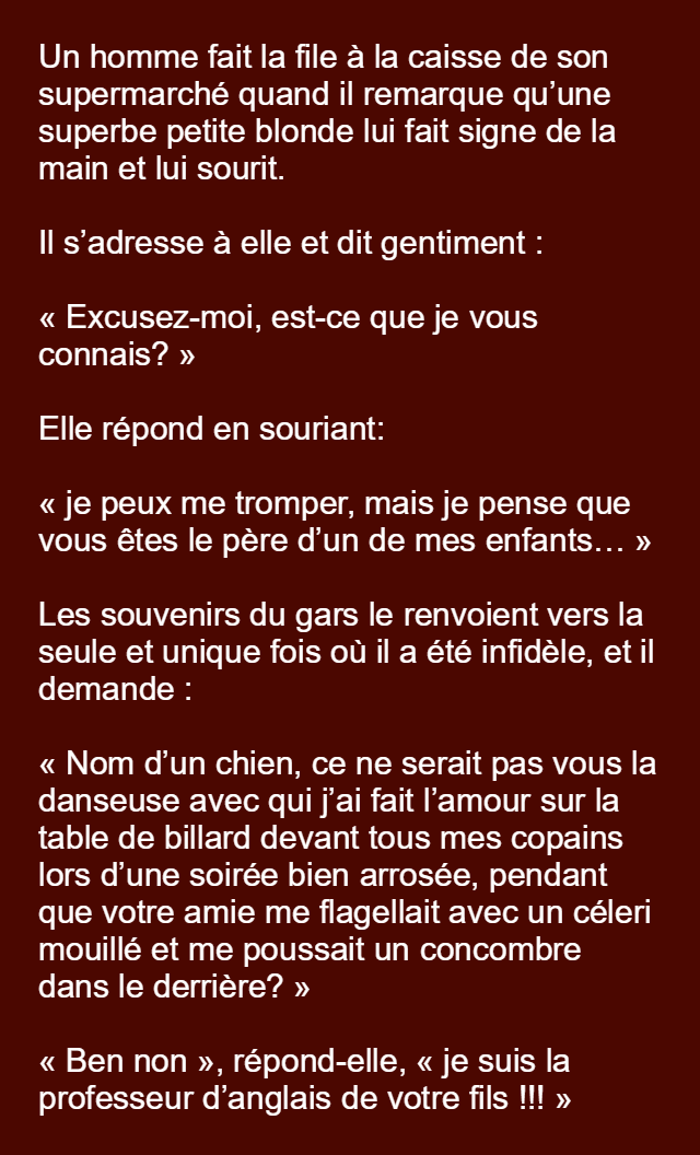 L'histoire drôle de la semaine