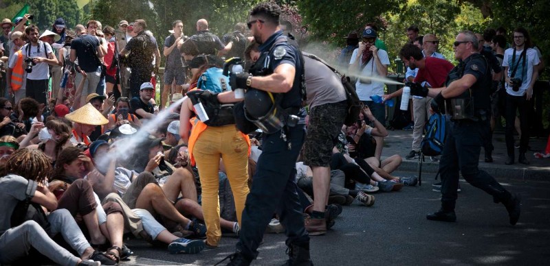 Je rappelle que de nos jours les manifestants n'ont même plus le droit de protéger leurs yeux !