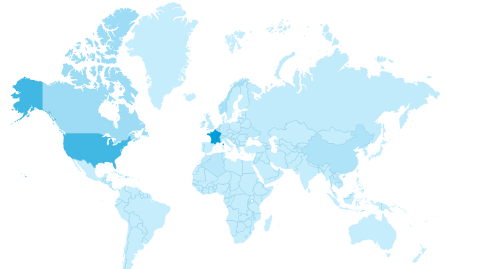 Les parties en bleu foncé représentent la fréquentation Les parties en bleu foncé représentent la fréquentation