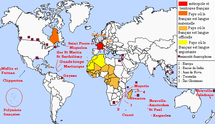 Carte mondiale francophonie
