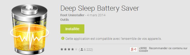 Application téléchargeable sur le Google Play Store