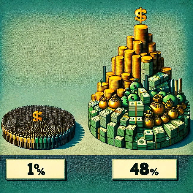 Image ChatGPT + : les 1% de la population mondiale possèdent 48 % des actifs mondiaux