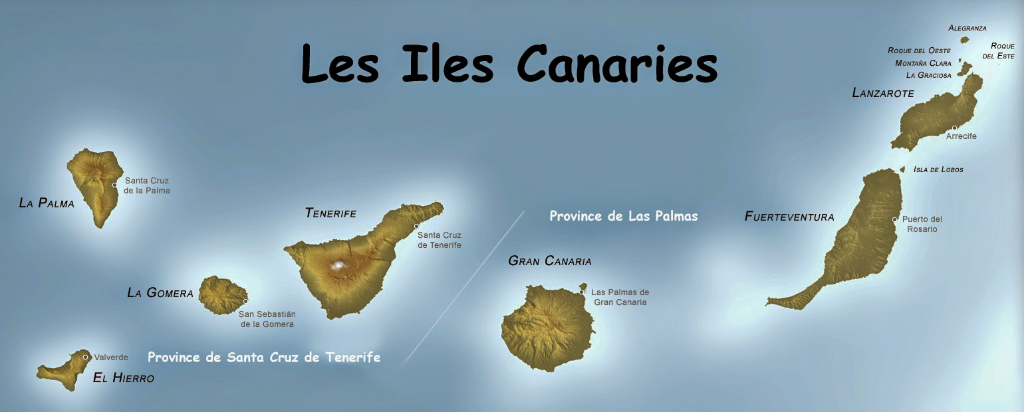 L'île de la Palma est au nord ouest de l'archipel