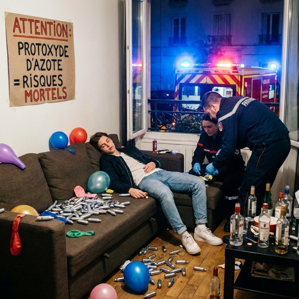 Protoxyde d'azote : Le rire qui finit en fauteuil roulant !