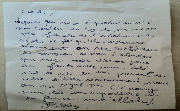 La vraie lettre des bleus