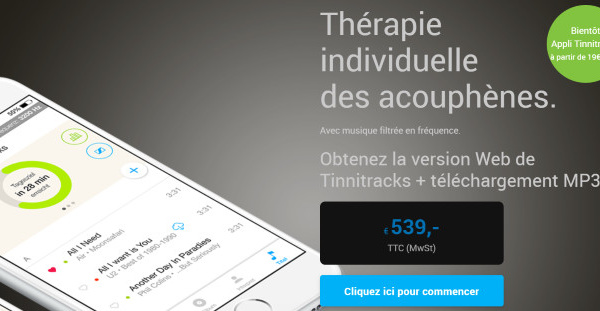 La toute première application pour smartphone développée pour soigner les acouphènes