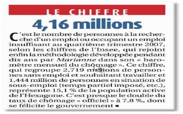 Les vrais chiffres du chômage