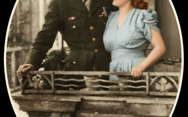 Mes parents à Berlin en 1945. Je suis né, à Berlin également, un an plus tard. Photo retouchée avec Nano Banana, dans Google Ai Studio