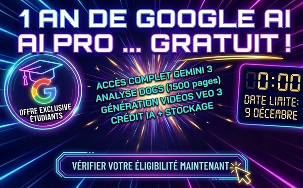 Un cadeau de Nöel somptueux de Google aux étudiants